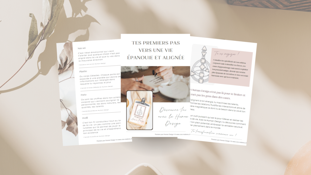 Mock up avec 3 feuilles volantes du guide