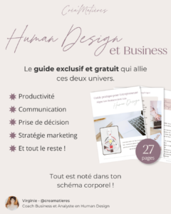 Feuilles volante représentant le guide Human Design & Business